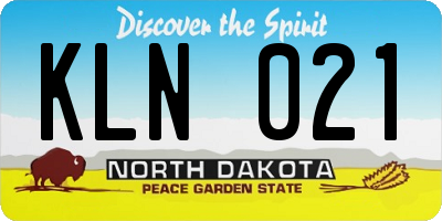 ND license plate KLN021