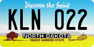 ND license plate KLN022