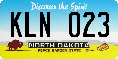 ND license plate KLN023