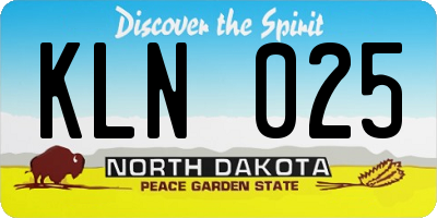 ND license plate KLN025