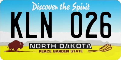 ND license plate KLN026