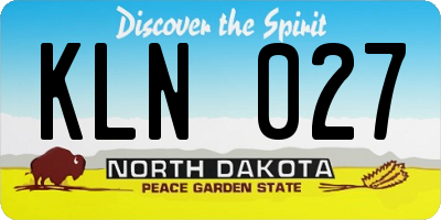 ND license plate KLN027