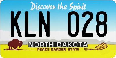 ND license plate KLN028
