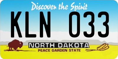 ND license plate KLN033
