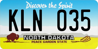ND license plate KLN035