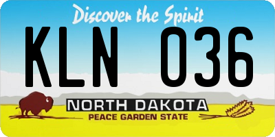 ND license plate KLN036