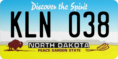ND license plate KLN038