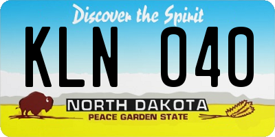 ND license plate KLN040