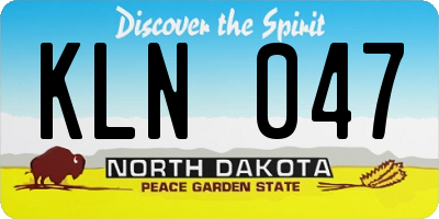 ND license plate KLN047
