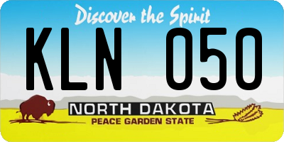 ND license plate KLN050