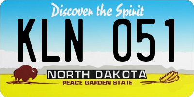 ND license plate KLN051
