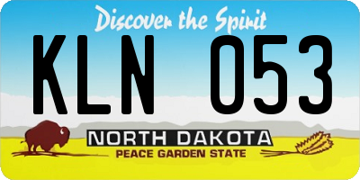 ND license plate KLN053