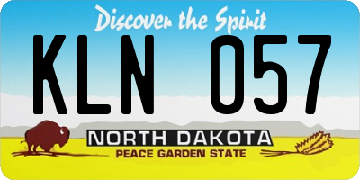 ND license plate KLN057