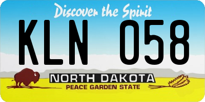 ND license plate KLN058