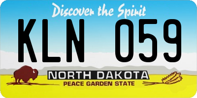ND license plate KLN059