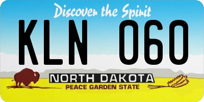 ND license plate KLN060