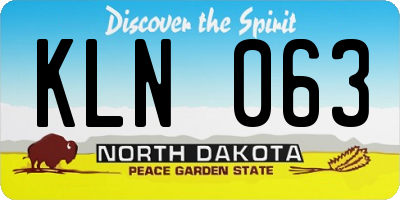 ND license plate KLN063
