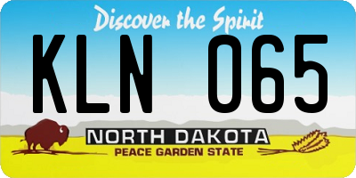 ND license plate KLN065