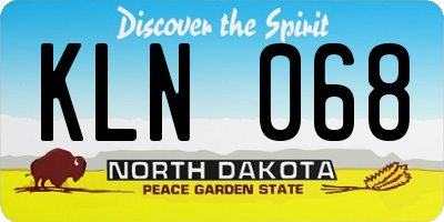 ND license plate KLN068
