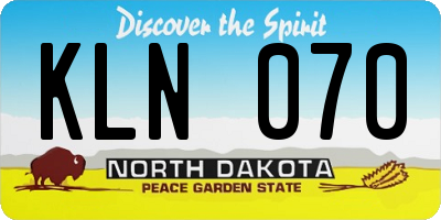 ND license plate KLN070