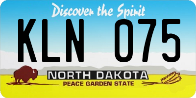 ND license plate KLN075