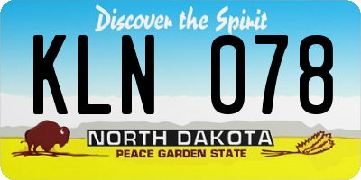 ND license plate KLN078