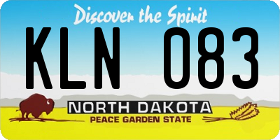 ND license plate KLN083