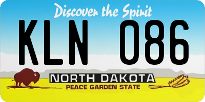 ND license plate KLN086