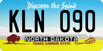 ND license plate KLN090