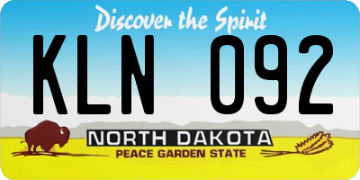 ND license plate KLN092
