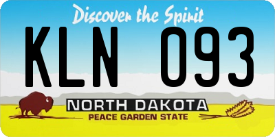 ND license plate KLN093
