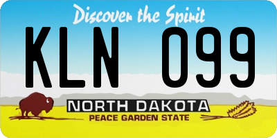 ND license plate KLN099
