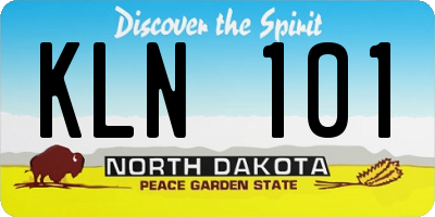 ND license plate KLN101