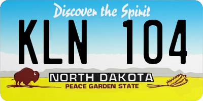 ND license plate KLN104