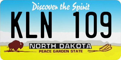 ND license plate KLN109