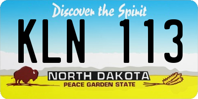 ND license plate KLN113