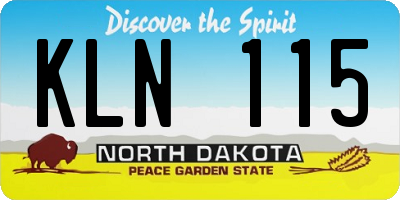 ND license plate KLN115