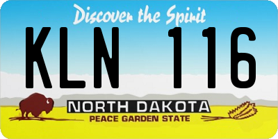 ND license plate KLN116