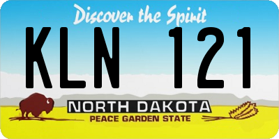 ND license plate KLN121