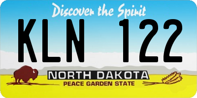 ND license plate KLN122