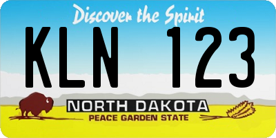 ND license plate KLN123
