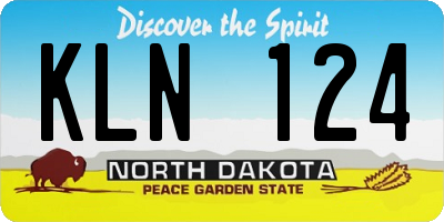 ND license plate KLN124