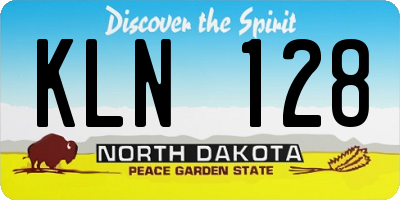 ND license plate KLN128
