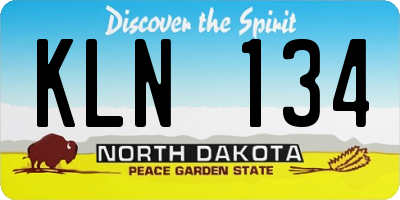 ND license plate KLN134