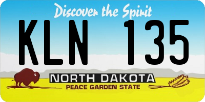 ND license plate KLN135