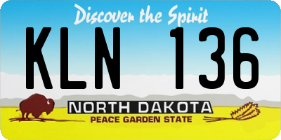 ND license plate KLN136