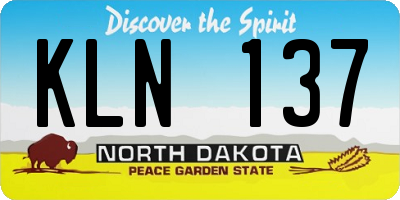 ND license plate KLN137
