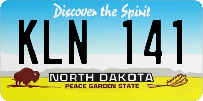 ND license plate KLN141