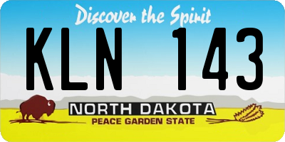 ND license plate KLN143