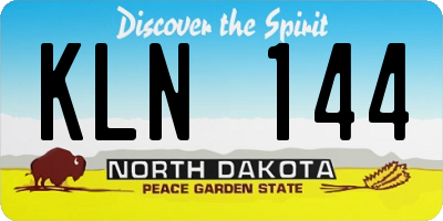 ND license plate KLN144